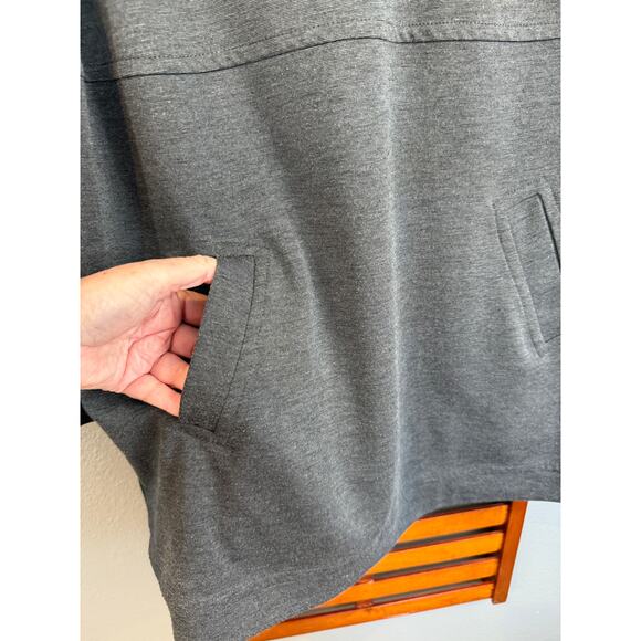 Linea Ponte Sweatshirt Dress Tunic Gray Jersey V-Neck Pockets Sz M | EUC - Picture 5 of 6